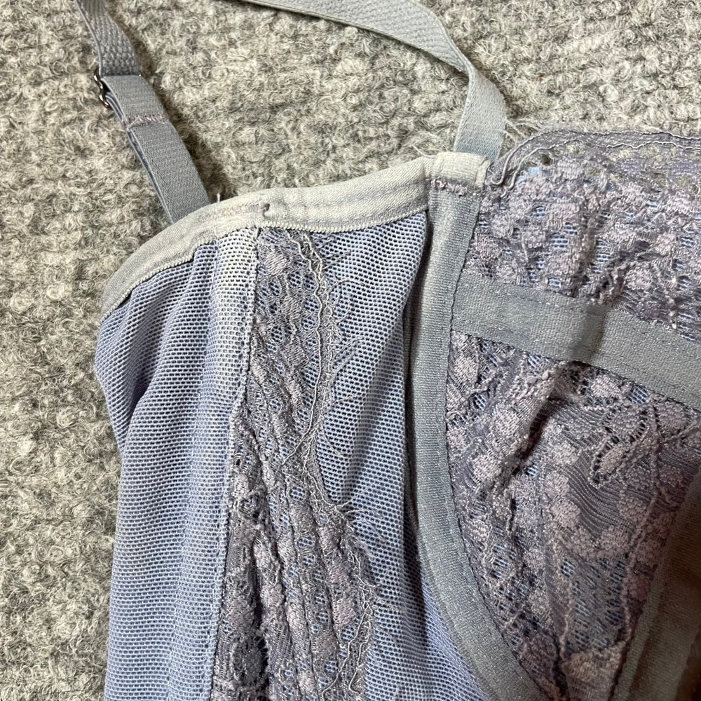 Out From Under Corset Top Women Small Blue Lace Mesh Bustier Urban Outfitters - Picture 7 of 8